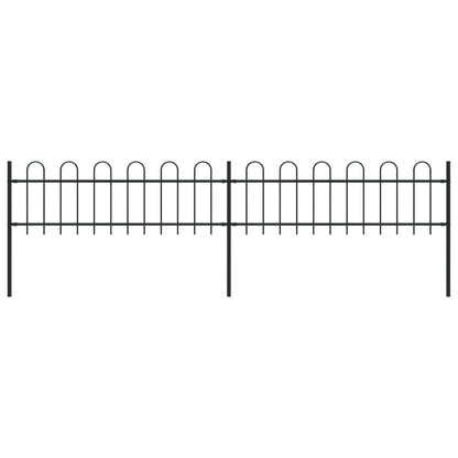 vidaXL Clôture de jardin avec dessus en cerceau Acier 3,4 x 0,6 m Noir