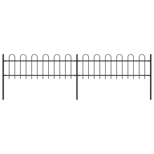vidaXL Clôture de jardin avec dessus en cerceau Acier 3,4 x 0,6 m Noir