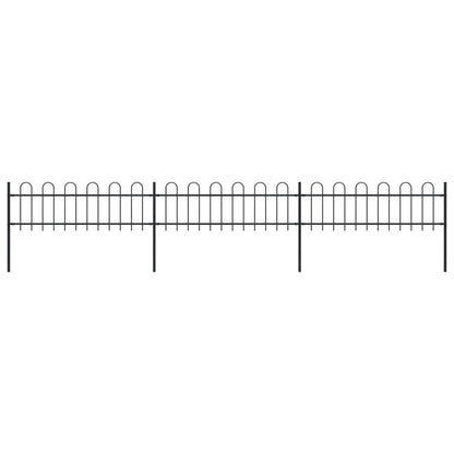 vidaXL Clôture de jardin avec dessus en cerceau Acier 5,1 x 0,6 m Noir