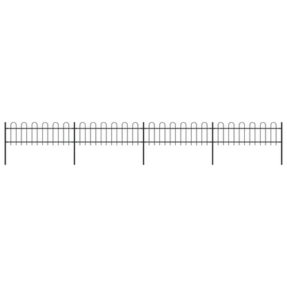 vidaXL Clôture de jardin avec dessus en cerceau Acier 6,8 x 0,6 m Noir