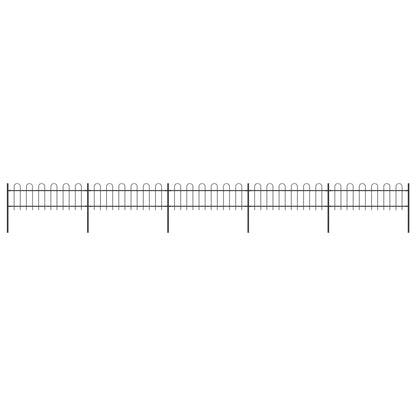 vidaXL Clôture de jardin avec dessus en cerceau Acier 8,5 x 0,6 m Noir