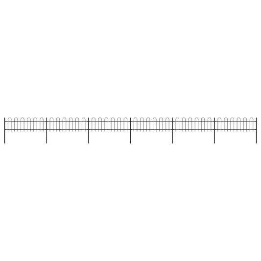 vidaXL Clôture de jardin avec dessus en cerceau Acier 10,2x0,6 m Noir