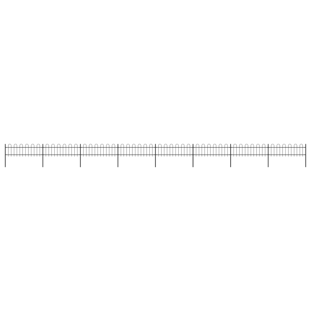 vidaXL Clôture de jardin avec dessus en cerceau Acier 13,6x0,6 m Noir