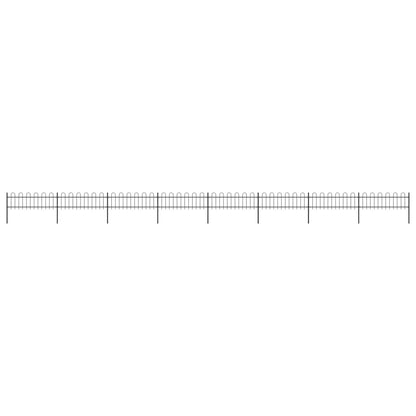 vidaXL Clôture de jardin avec dessus en cerceau Acier 13,6x0,6 m Noir
