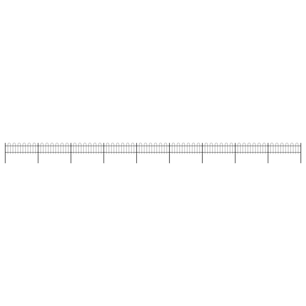 vidaXL Clôture de jardin avec dessus en cerceau Acier 15,3x0,6 m Noir