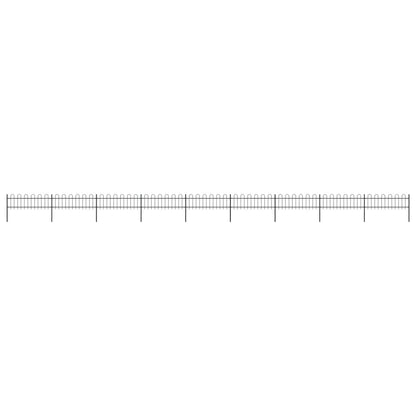 vidaXL Clôture de jardin avec dessus en cerceau Acier 15,3x0,6 m Noir