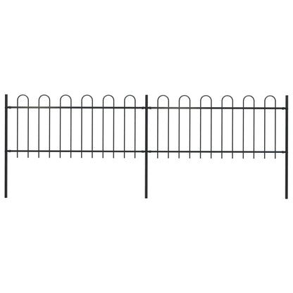vidaXL Clôture de jardin avec dessus en cerceau Acier 3,4 x 0,8 m Noir