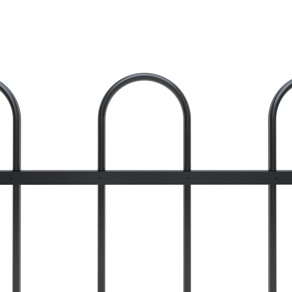 vidaXL Clôture de jardin avec dessus en cerceau Acier 3,4 x 0,8 m Noir