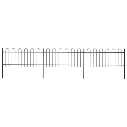 vidaXL Clôture de jardin avec dessus en cerceau Acier 5,1 x 0,8 m Noir