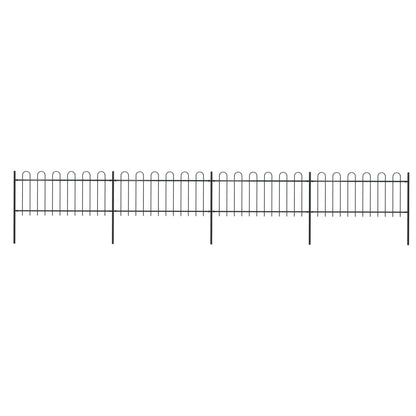 vidaXL Clôture de jardin avec dessus en cerceau Acier 6,8 x 0,8 m Noir