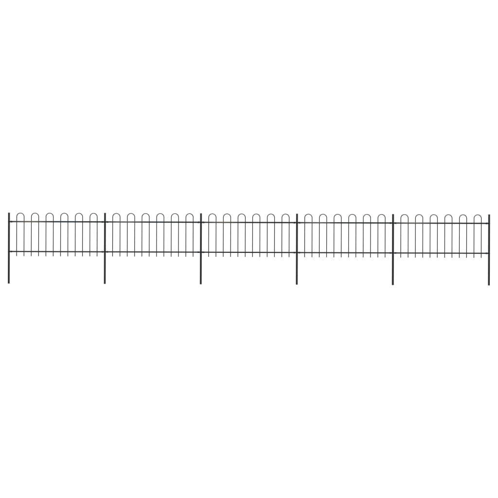 vidaXL Clôture de jardin avec dessus en cerceau Acier 8,5 x 0,8 m Noir