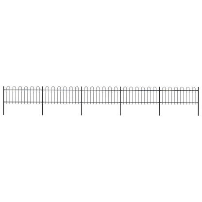 vidaXL Clôture de jardin avec dessus en cerceau Acier 8,5 x 0,8 m Noir