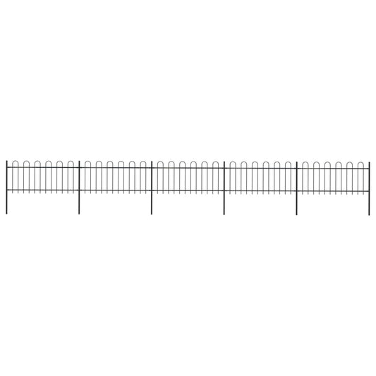 vidaXL Clôture de jardin avec dessus en cerceau Acier 8,5 x 0,8 m Noir