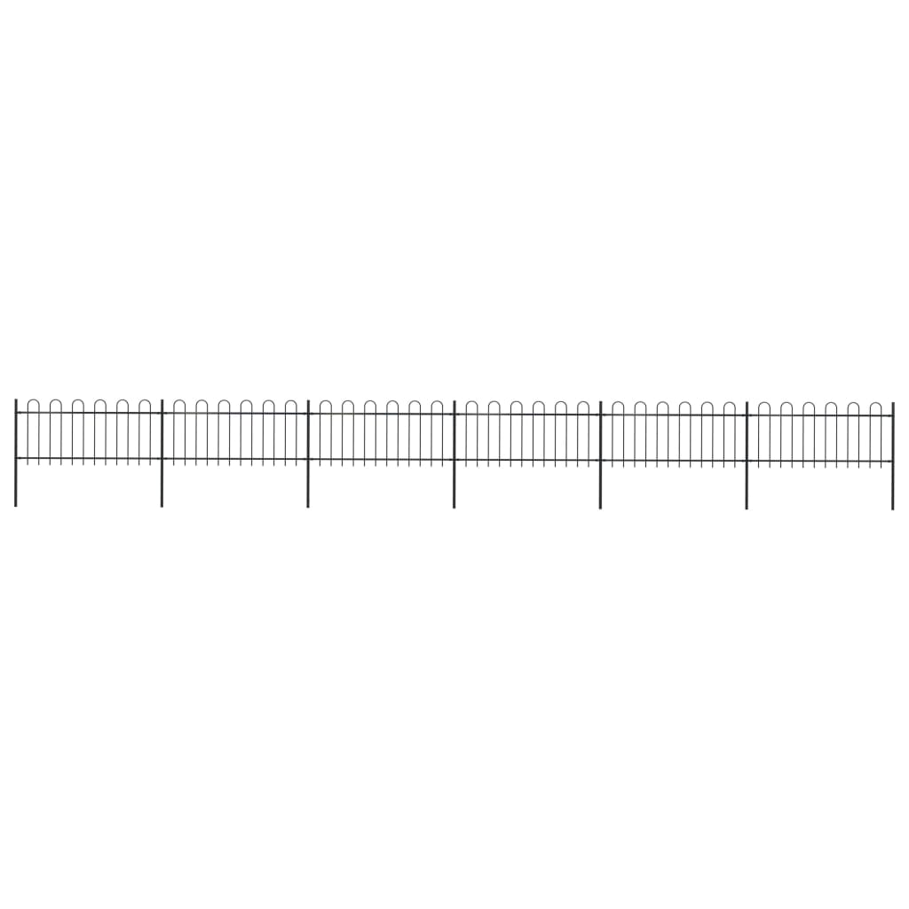 vidaXL Clôture de jardin avec dessus en cerceau Acier 10,2x0,8 m Noir