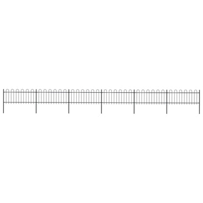 vidaXL Clôture de jardin avec dessus en cerceau Acier 10,2x0,8 m Noir