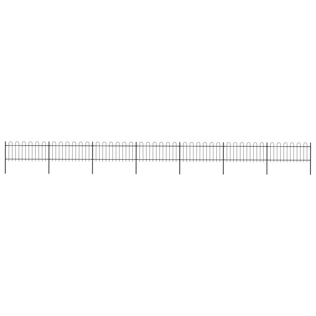 vidaXL Clôture de jardin avec dessus en cerceau Acier 11,9x0,8 m Noir