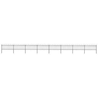 vidaXL Clôture de jardin avec dessus en cerceau Acier 13,6x0,8 m Noir