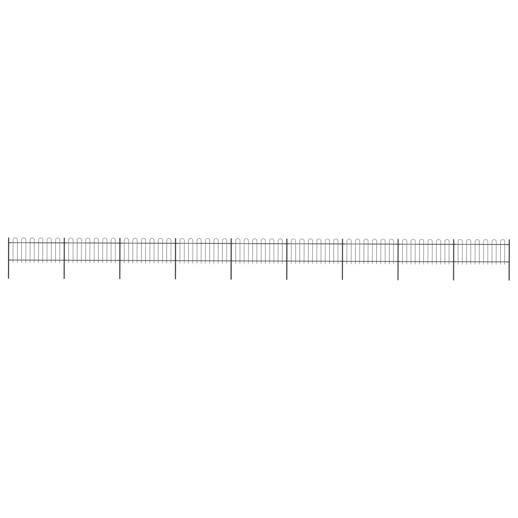 vidaXL Clôture de jardin avec dessus en cerceau Acier 15,3x0,8 m Noir