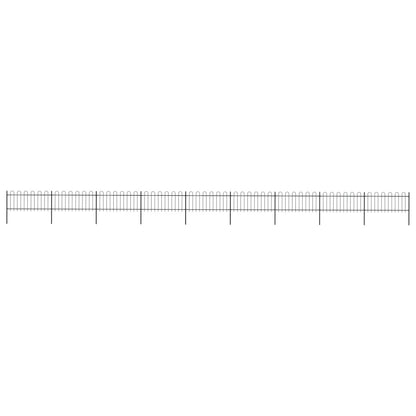 vidaXL Clôture de jardin avec dessus en cerceau Acier 15,3x0,8 m Noir
