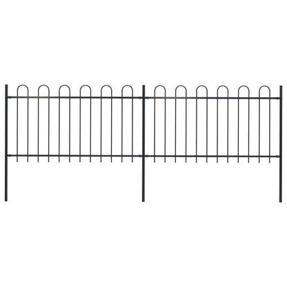 vidaXL Clôture de jardin avec dessus en cerceau Acier 3,4 x 1 m Noir