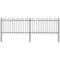 vidaXL Clôture de jardin avec dessus en cerceau Acier 3,4 x 1 m Noir