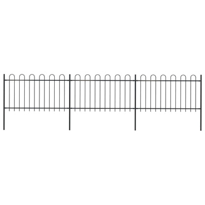 vidaXL Clôture de jardin avec dessus en cerceau Acier 5,1 x 1 m Noir
