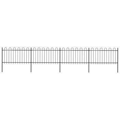 vidaXL Clôture de jardin avec dessus en cerceau Acier 6,8 x 1 m Noir