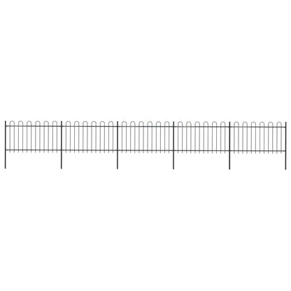vidaXL Clôture de jardin avec dessus en cerceau Acier 8,5 x 1 m Noir