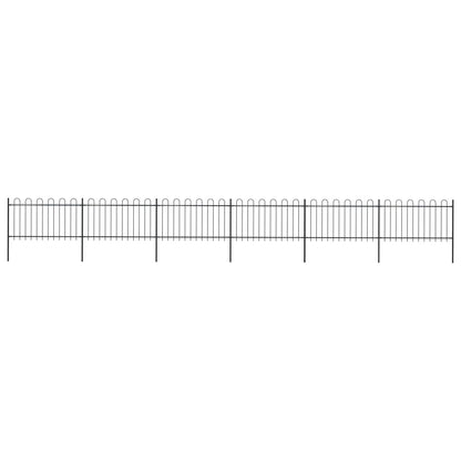 vidaXL Clôture de jardin avec dessus en cerceau Acier 10,2 x 1 m Noir