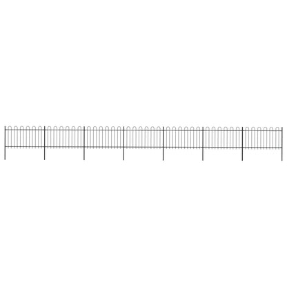 vidaXL Clôture de jardin avec dessus en cerceau Acier 11,9 x 1 m Noir