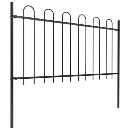 vidaXL Clôture de jardin avec dessus en cerceau Acier 11,9 x 1 m Noir