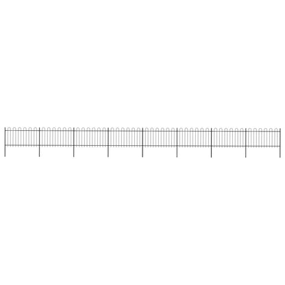 vidaXL Clôture de jardin avec dessus en cerceau Acier 13,6 x 1 m Noir