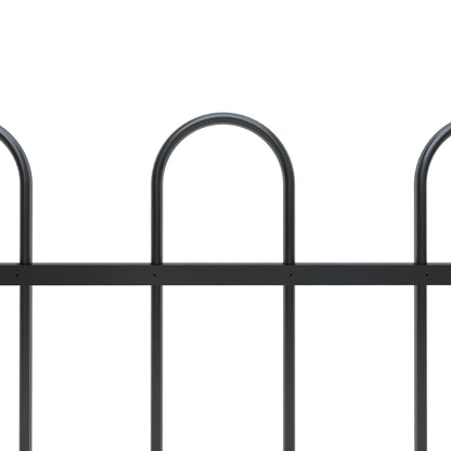 vidaXL Clôture de jardin avec dessus en cerceau Acier 15,3 x 1 m Noir