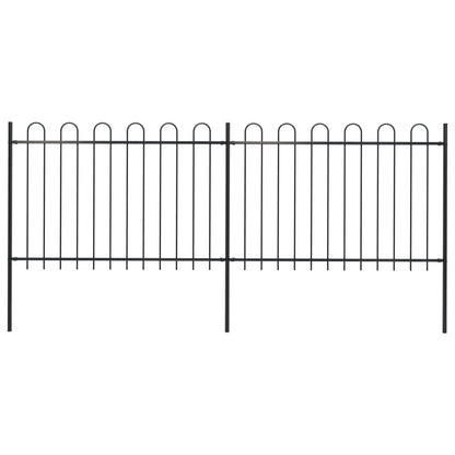 vidaXL Clôture de jardin avec dessus en cerceau Acier 3,4 x 1,2 m Noir