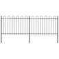 vidaXL Clôture de jardin avec dessus en cerceau Acier 3,4 x 1,2 m Noir