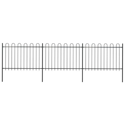 vidaXL Clôture de jardin avec dessus en cerceau Acier 5,1 x 1,2 m Noir