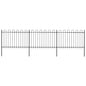 vidaXL Clôture de jardin avec dessus en cerceau Acier 5,1 x 1,2 m Noir