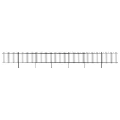 vidaXL Clôture de jardin avec dessus en cerceau Acier 11,9x1,2 m Noir