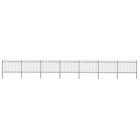vidaXL Clôture de jardin avec dessus en cerceau Acier 11,9x1,2 m Noir