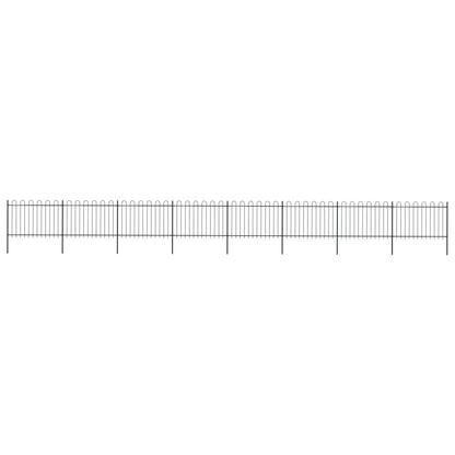 vidaXL Clôture de jardin avec dessus en cerceau Acier 13,6x1,2 m Noir