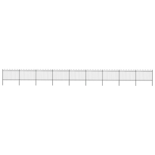 vidaXL Clôture de jardin avec dessus en cerceau Acier 15,3x1,2 m Noir