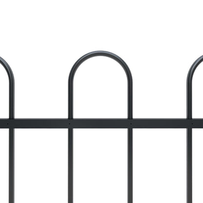 vidaXL Clôture de jardin avec dessus en cerceau Acier 15,3x1,2 m Noir