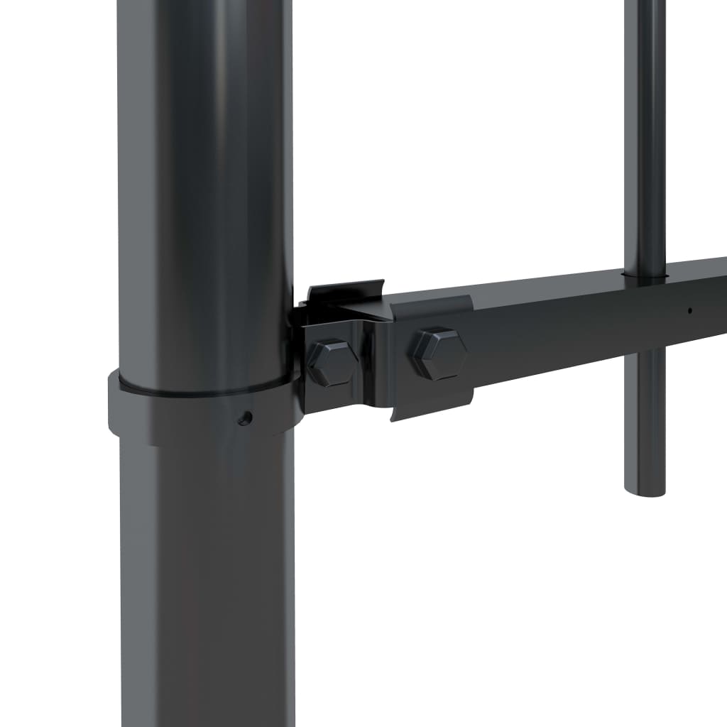 vidaXL Clôture de jardin avec dessus en cerceau Acier 15,3x1,2 m Noir