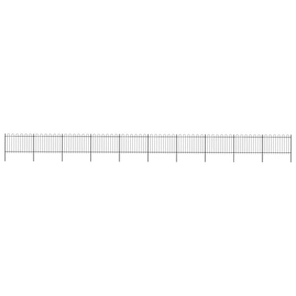 vidaXL Clôture de jardin avec dessus en cerceau Acier 17 x 1,2 m Noir