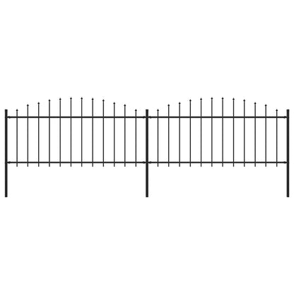 vidaXL Clôture de jardin à dessus en lance Acier (0,5-0,75)x3,4 m Noir