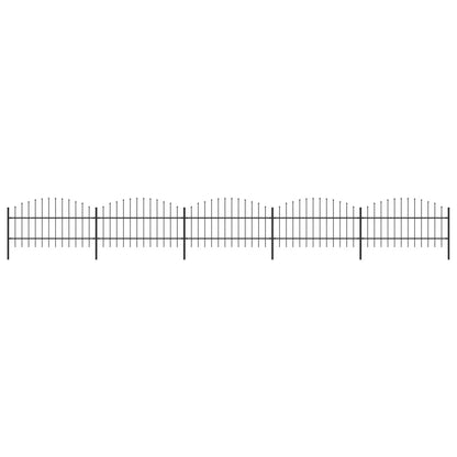 vidaXL Clôture de jardin à dessus en lance Acier (0,75-1)x8,5 m Noir