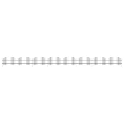 vidaXL Clôture de jardin à dessus en lance Acier (0,75-1)x13,6 m Noir