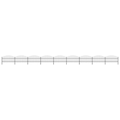vidaXL Clôture de jardin à dessus en lance Acier (0,75-1)x15,3 m Noir