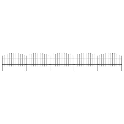vidaXL Clôture de jardin à dessus en lance Acier (1-1,25)x8,5 m Noir