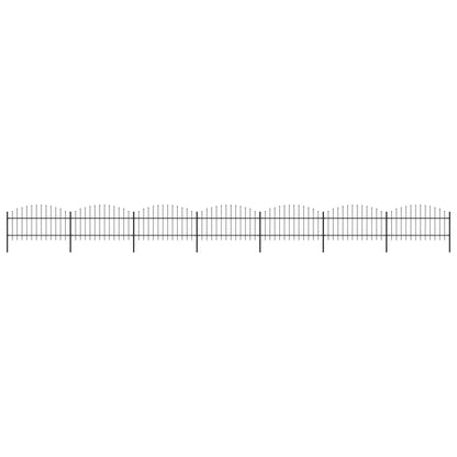 vidaXL Clôture de jardin à dessus en lance Acier (1-1,25)x11,9 m Noir